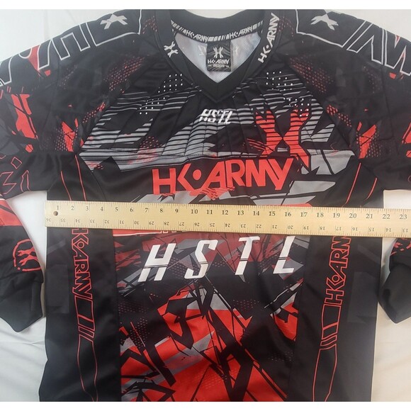 HK Army Paintball HSTL Line Playing Jersey  Lava Red/Black Size  Medium - Picture 5 of 6